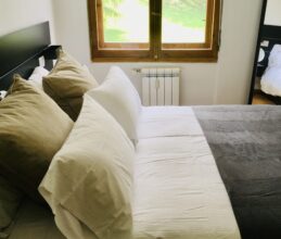 Modern luxury bedroom of ski holiday apartment Belvedere in Sauze d'Oulx