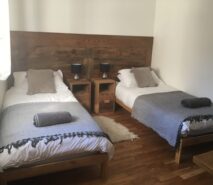 modern luxury, chalet style bedroom, apartment Casa della Mamma, Sauze d'Oulx ski holidays